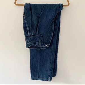Vintage High Waist Pleated Jeans Medium Wash Sz 28